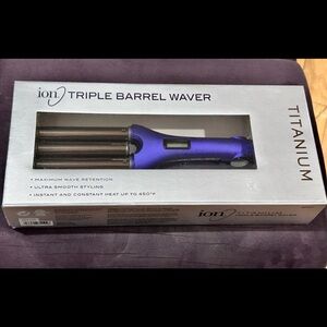Ion Titanium Triple Barrel Waver - Blue